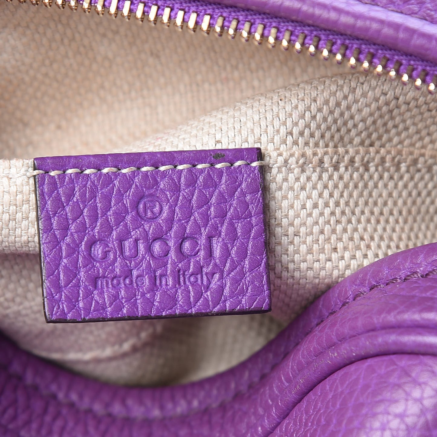 Pebbled Calfskin Mini Soho Chain Bag Shine Purple