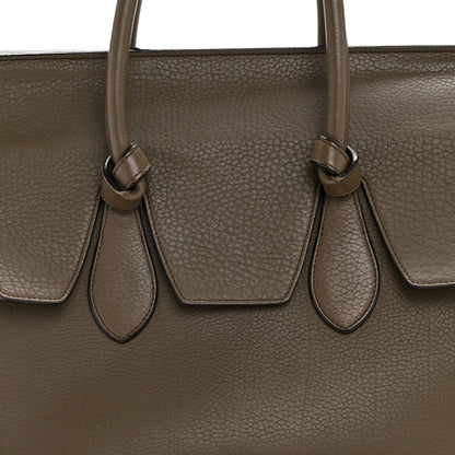 Celine Crisped Calfskin Large Tie Knot Tote Dark Khaki 9 of 17