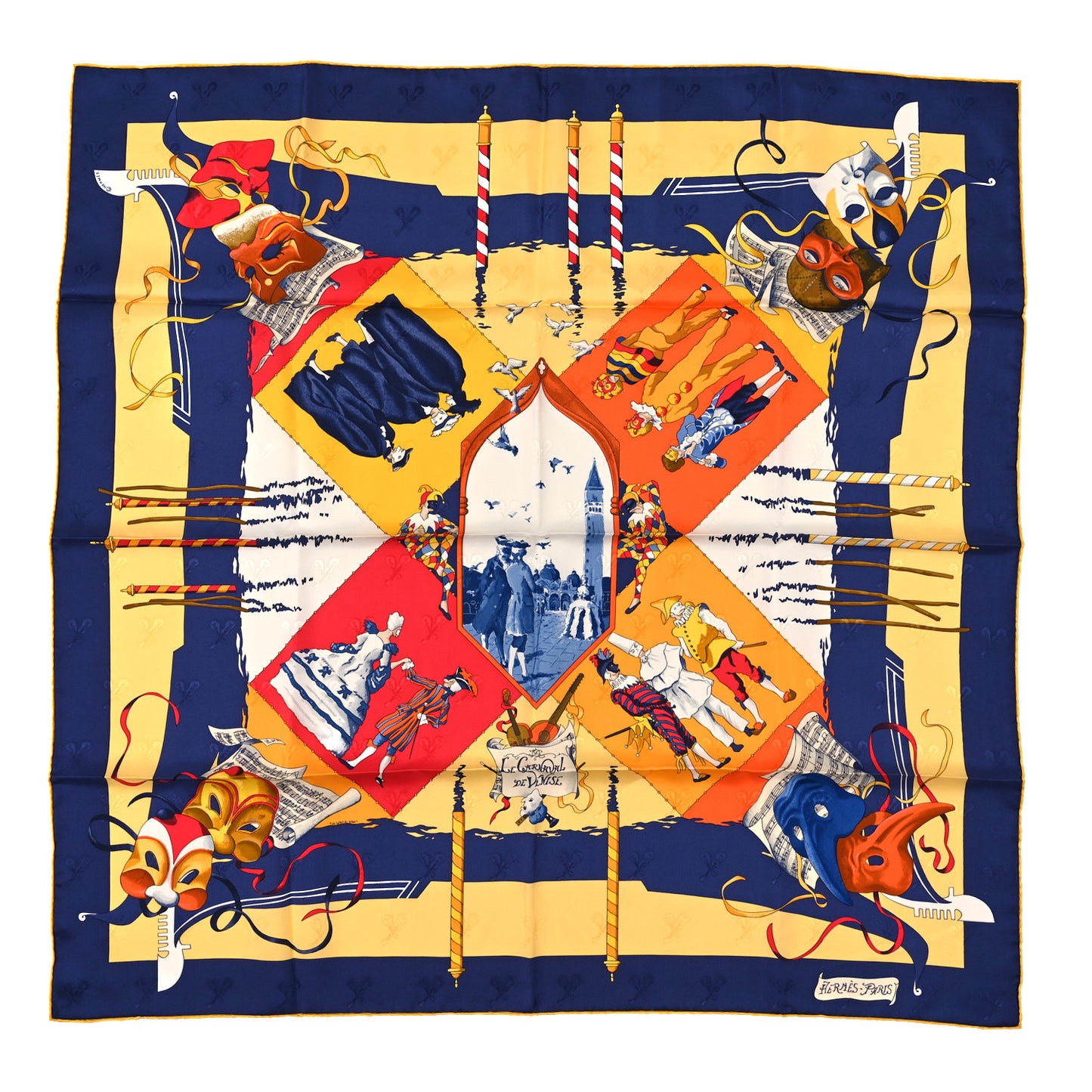 Silk Le Carnaval de Venise Scarf 90