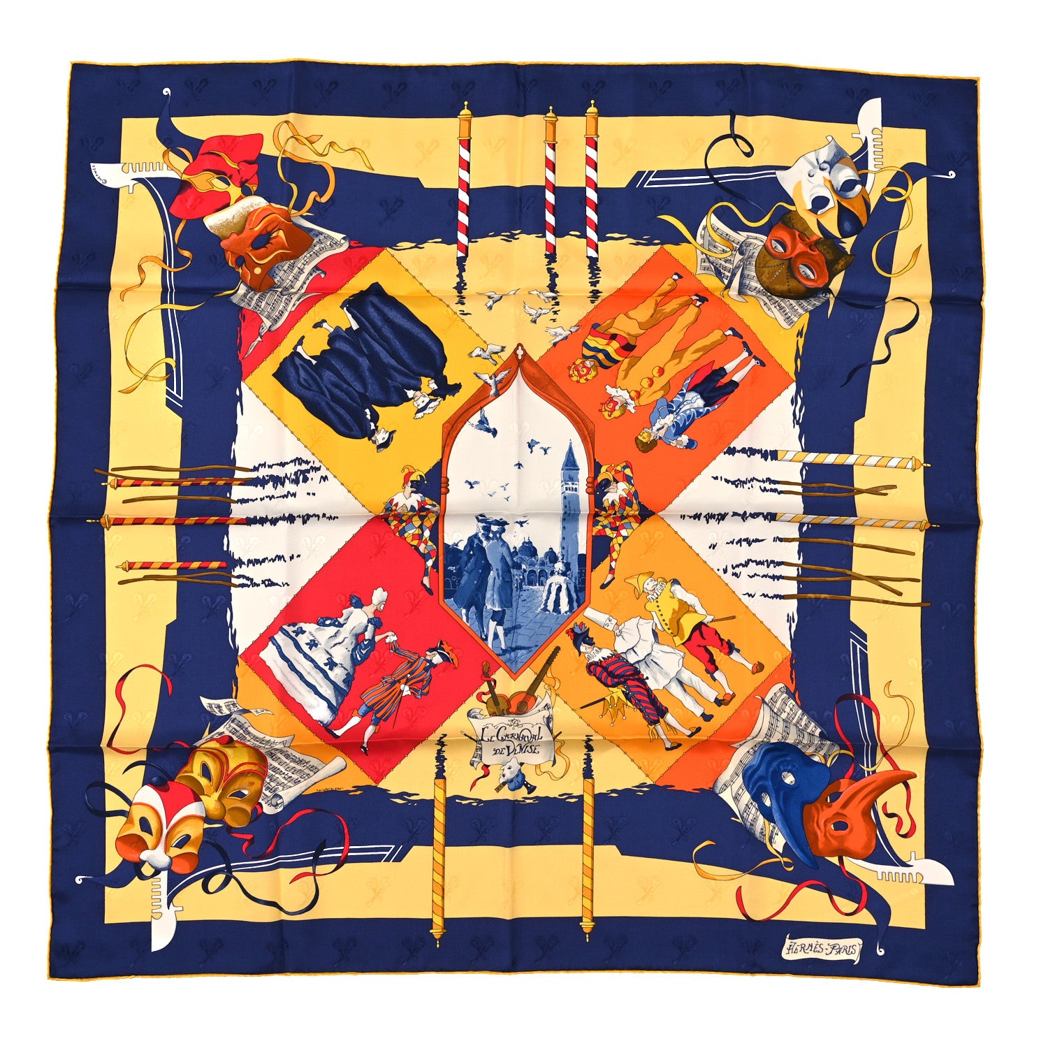 Hermes Silk Le Carnaval de Venise Scarf 90 1 of 3