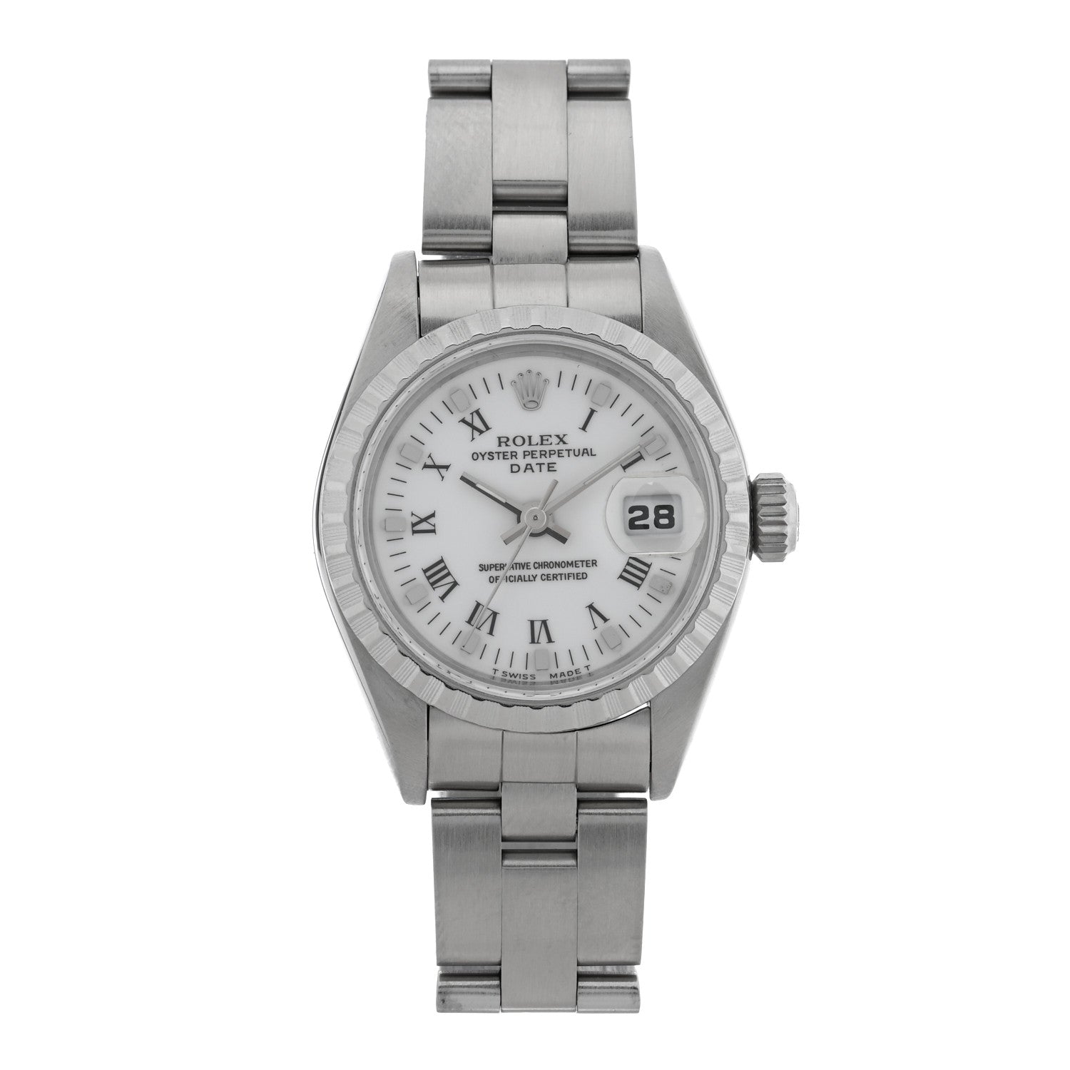 Rolex Stainless Steel 26mm Oyster Perpetual Date Watch White Roman 69240 1 of 5