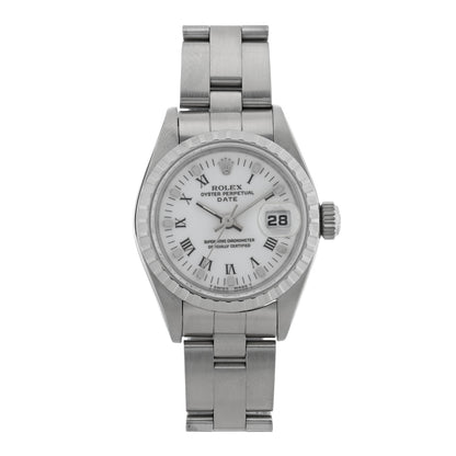 Rolex Stainless Steel 26mm Oyster Perpetual Date Watch White Roman 69240 1 of 5