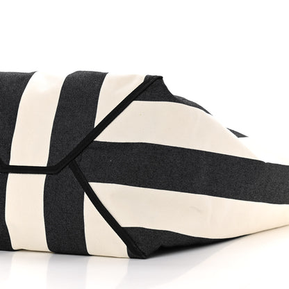 Celine Canvas Striped Large Phantom Cabas Black White 9 of 9