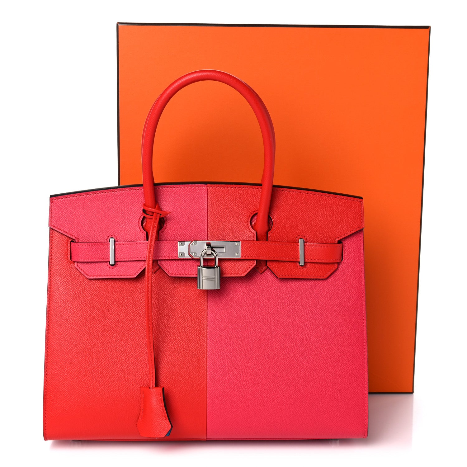 Hermes Epsom Casaque Birkin Sellier 30 Rouge Coeur Rose Extreme Bleu Zanzibar 35 of 35