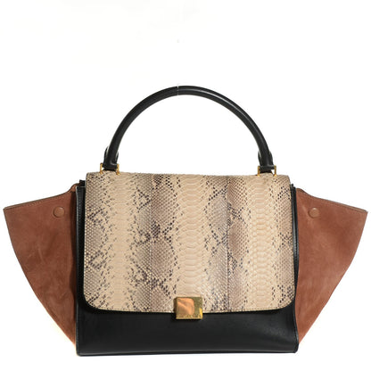 Celine Python Suede Medium Trapeze Blush 1 of 8