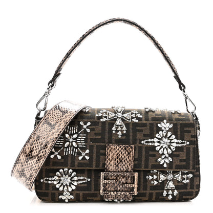 Fendi Re-Edition Elaphe Fabric Jacquard FF 1974 Embroidered Baguette Multicolor 1 of 9