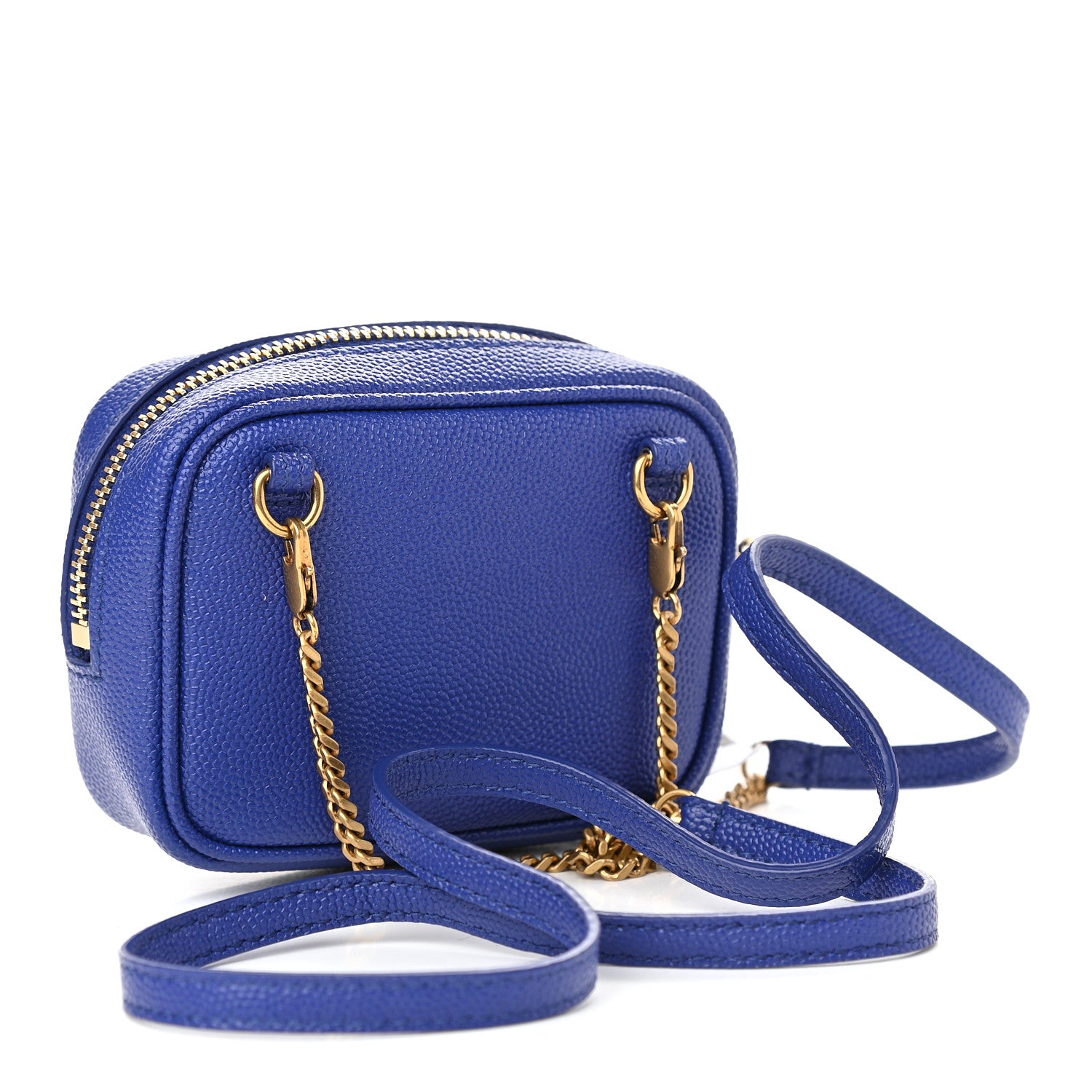 Saint Laurent Grain De Poudre Matelasse Monogram Baby Lou Camera Bag Sapphire Blue 3 of 9