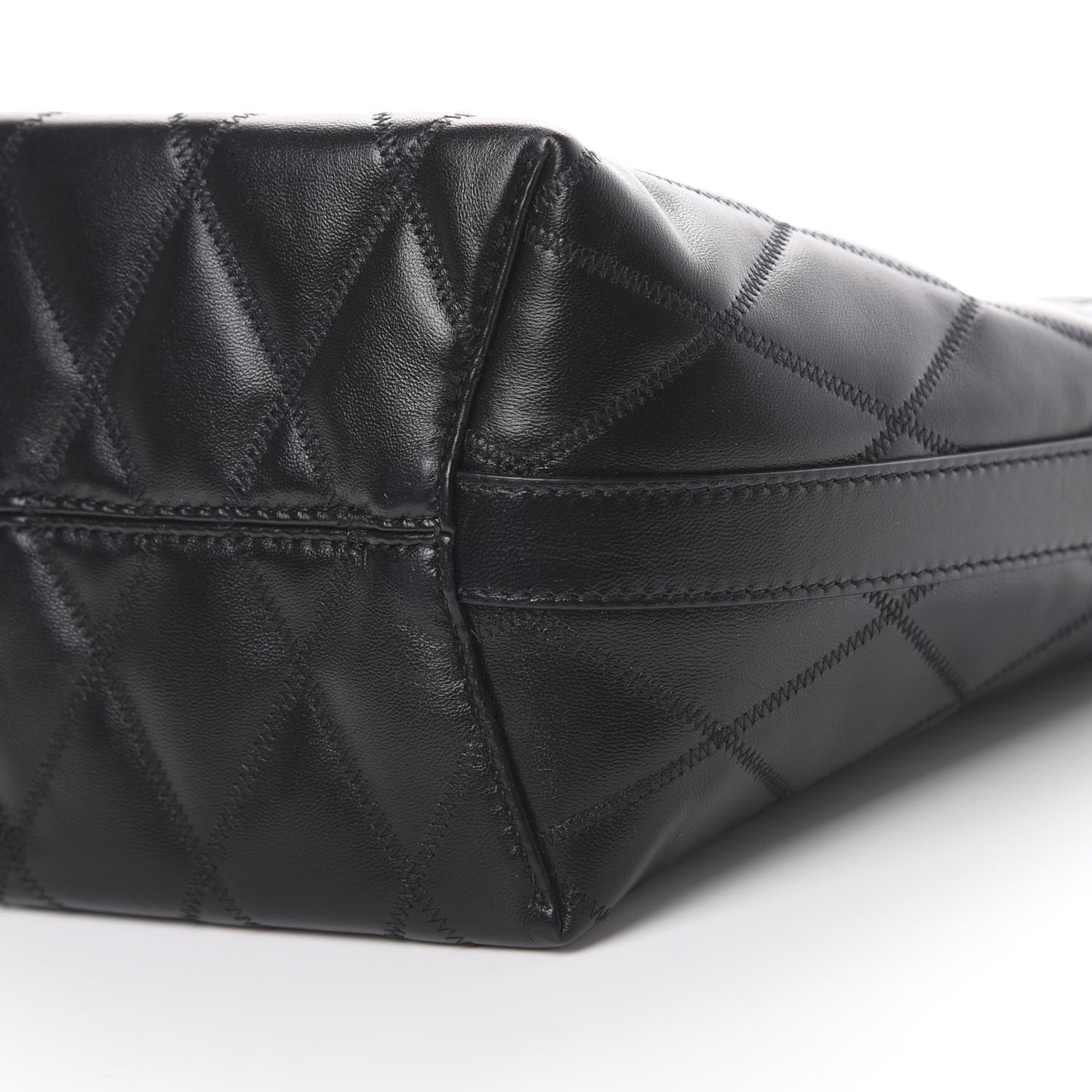 Lambskin Quilted Mini GV Bucket Bag Black