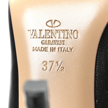 Valentino Garavani Nappa Rockstud Cross Strap d'Orsay 105mm Pumps 37.5 Black Poudre 6 of 8