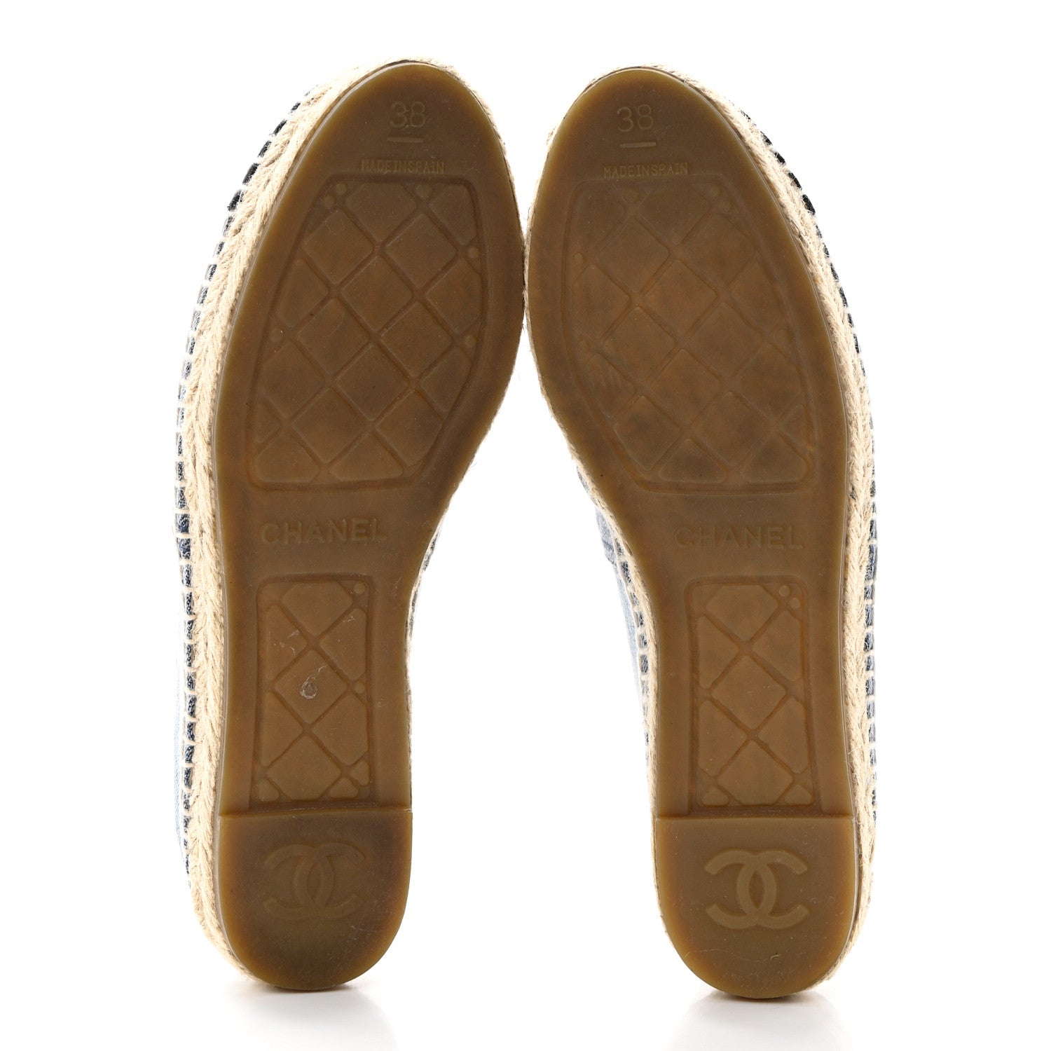 Chanel Denim CC Espadrilles 38 Blue Black 5 of 12