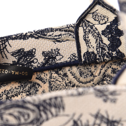 Christian Dior Canvas Embroidered Medium Dioriviera Toile De Jouy Book Tote Blue 7 of 11