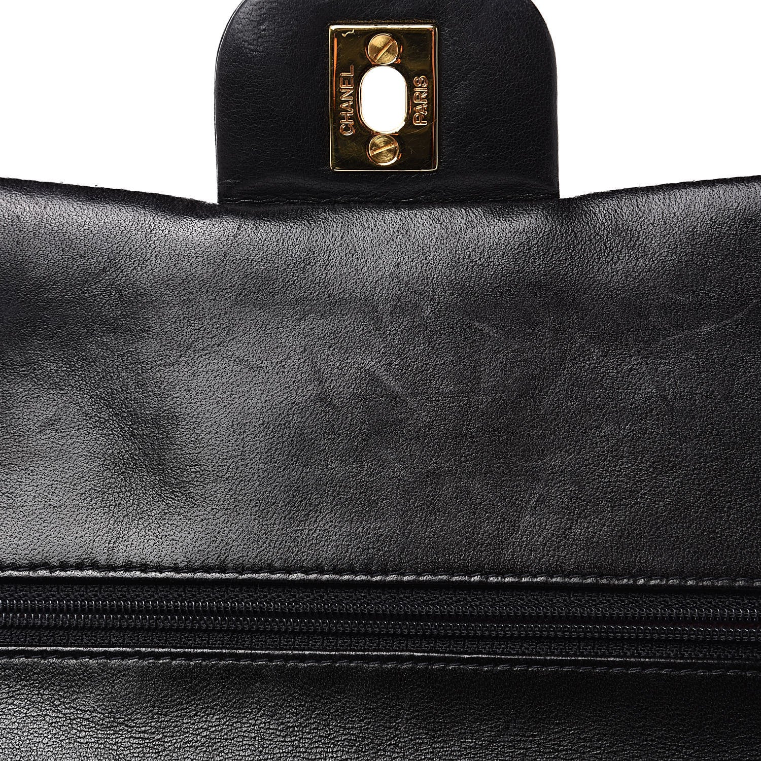 Chanel Lambskin Quilted Medium Double Flap Black 16 of 20