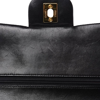 Chanel Lambskin Quilted Medium Double Flap Black 16 of 20