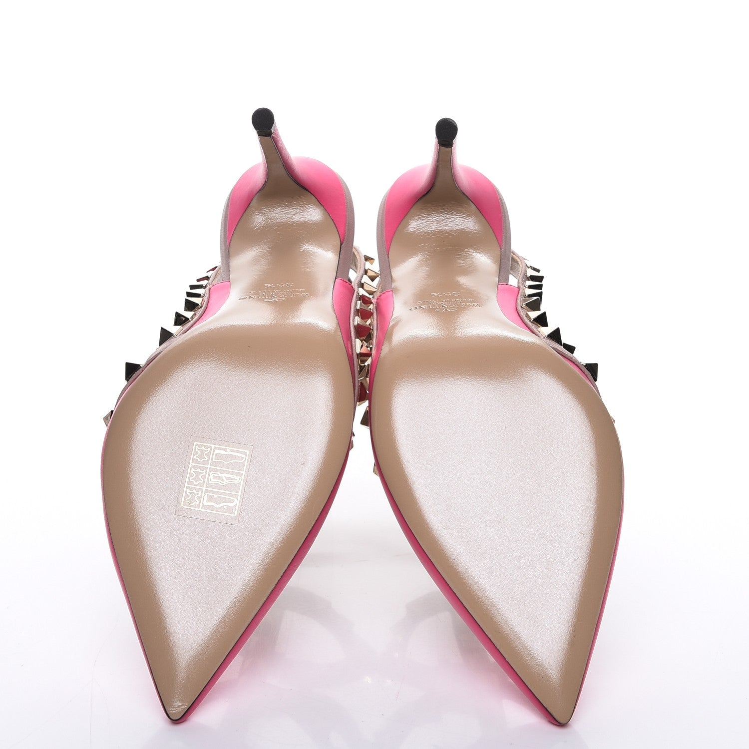 Valentino Garavani Calfskin Nappa Rockstud Ankle Strap 100mm Pumps 35.5 Peony Poudre 5 of 9