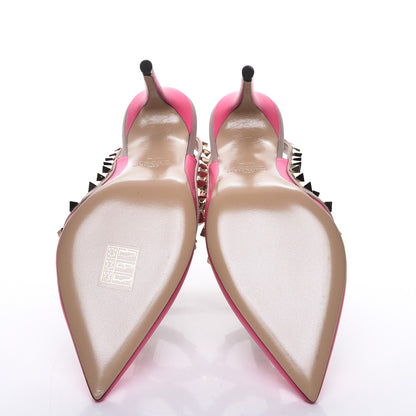 Valentino Garavani Calfskin Nappa Rockstud Ankle Strap 100mm Pumps 35.5 Peony Poudre 5 of 9