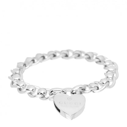 Gucci Sterling Silver Heart Lock Bracelet 1 of 4