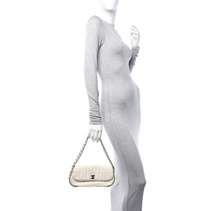 Chanel Lambskin Quilted Chocolate Bar 3 Chain Flap White 2 of 11