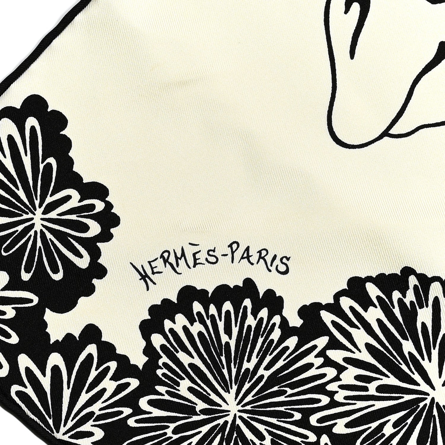 Hermes Silk The Three Graces Zoom Scarf 45 Blanc Casse Black 2 of 3