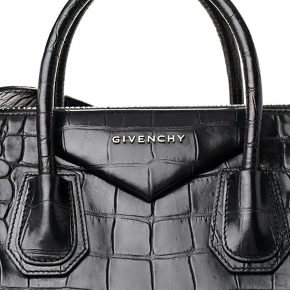 Givenchy Calfskin Crocodile Embossed Large Antigona Black 8 of 15