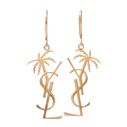 Saint Laurent Metal Monogram Palm Earrings Gold 1 of 4