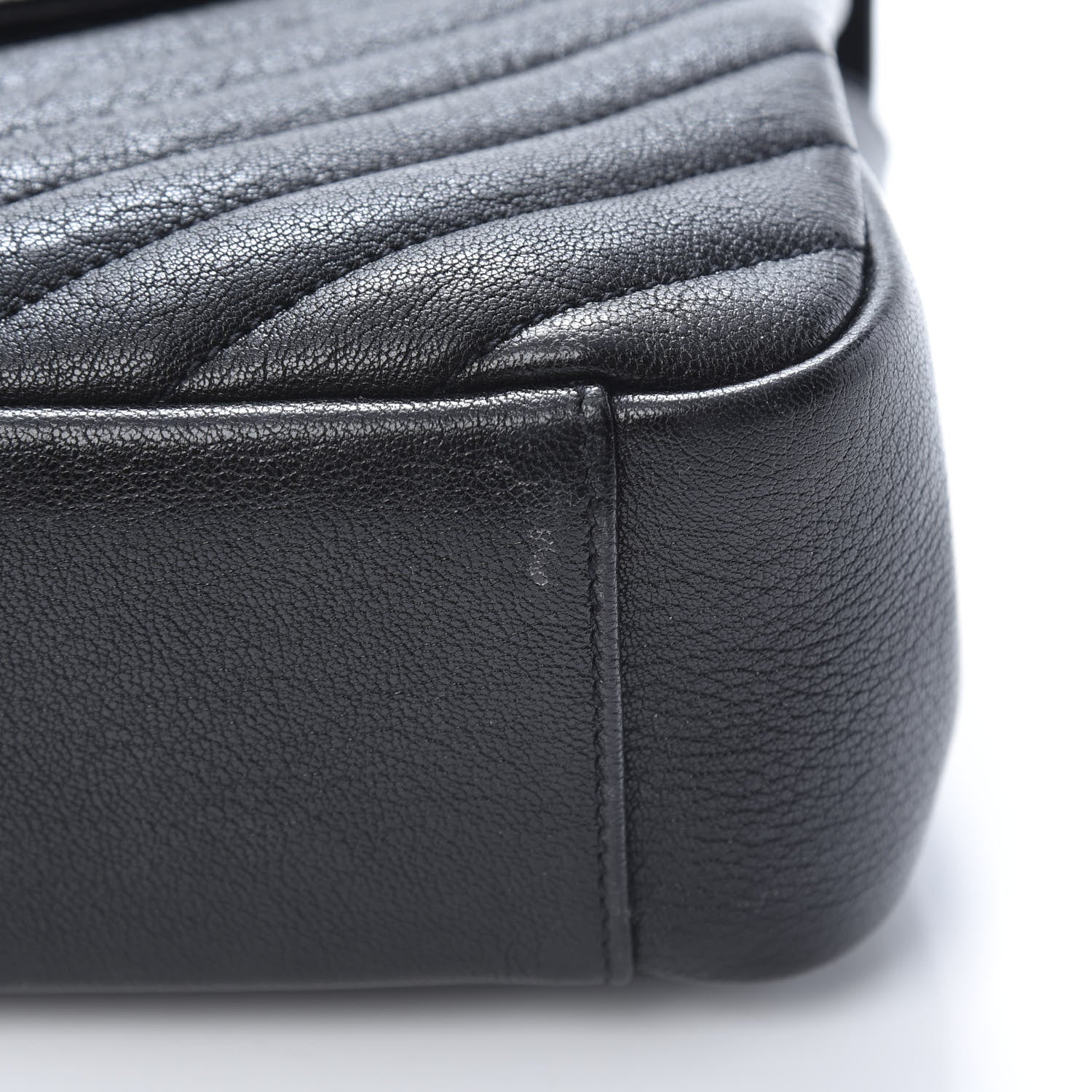 Saint Laurent Sheepskin Matelasse Chevron Monogram Large College Satchel Black 11 of 13