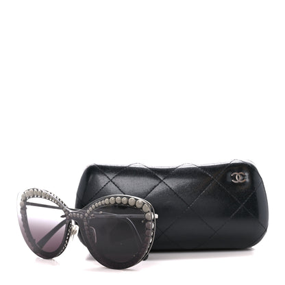 Chanel Acetate Metal Pearl Butterfly Sunglasses 4236-H Grey 9 of 9