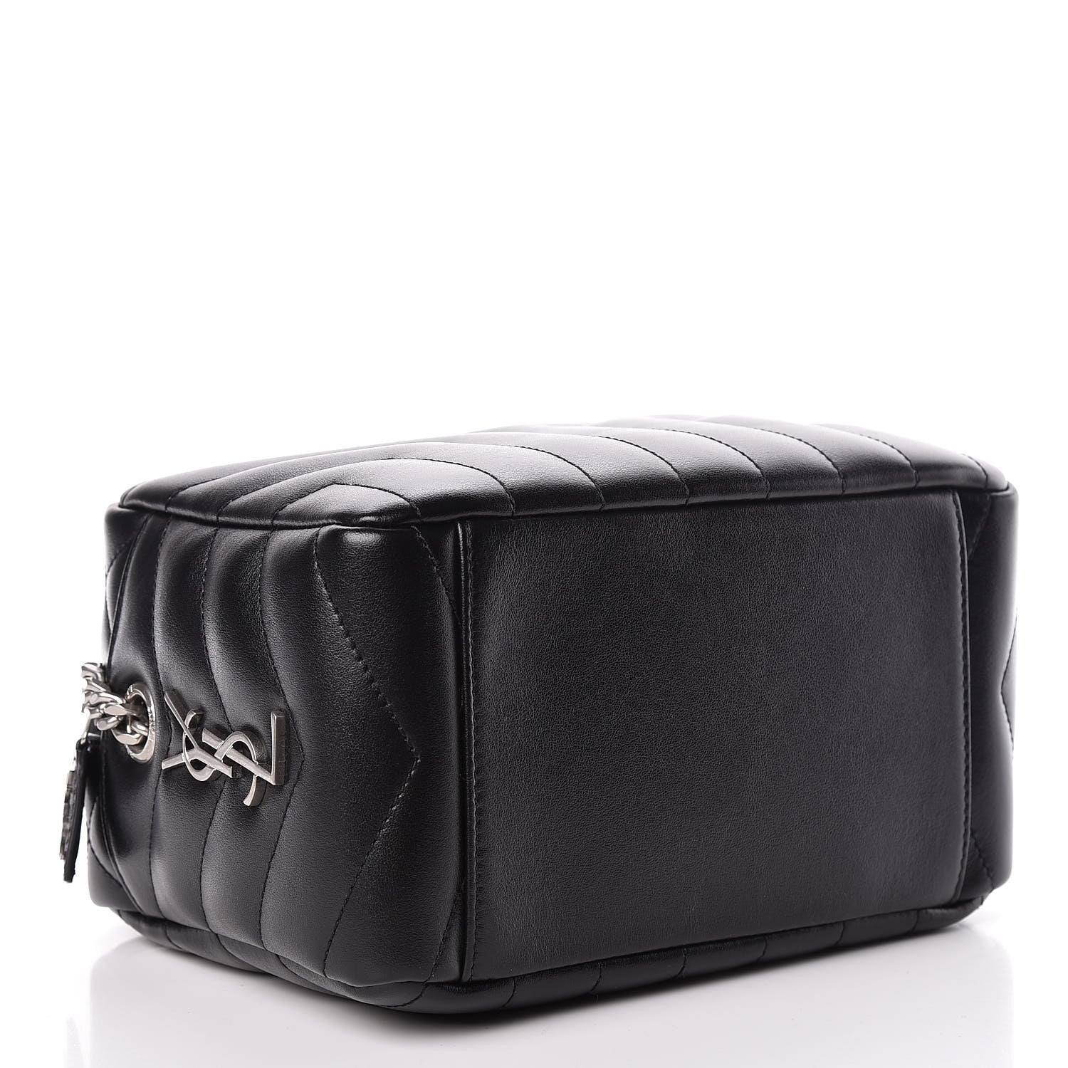Saint Laurent Calfskin Y Quilted Monogram Small Loulou Bowling Bag Black 4 of 10