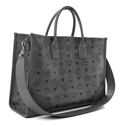 MCM Visetos Large Munchen Tote Grey 4 of 12