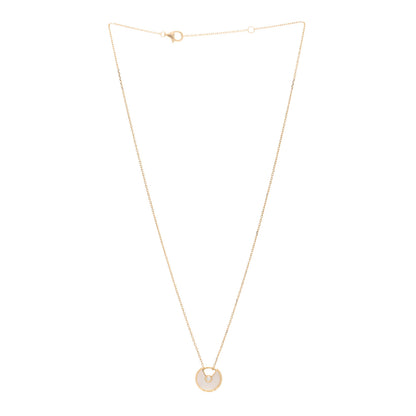 Cartier 18K Yellow Gold Diamond Mother of Pearl XS Amulette de Cartier Pendant Necklace 3 of 5