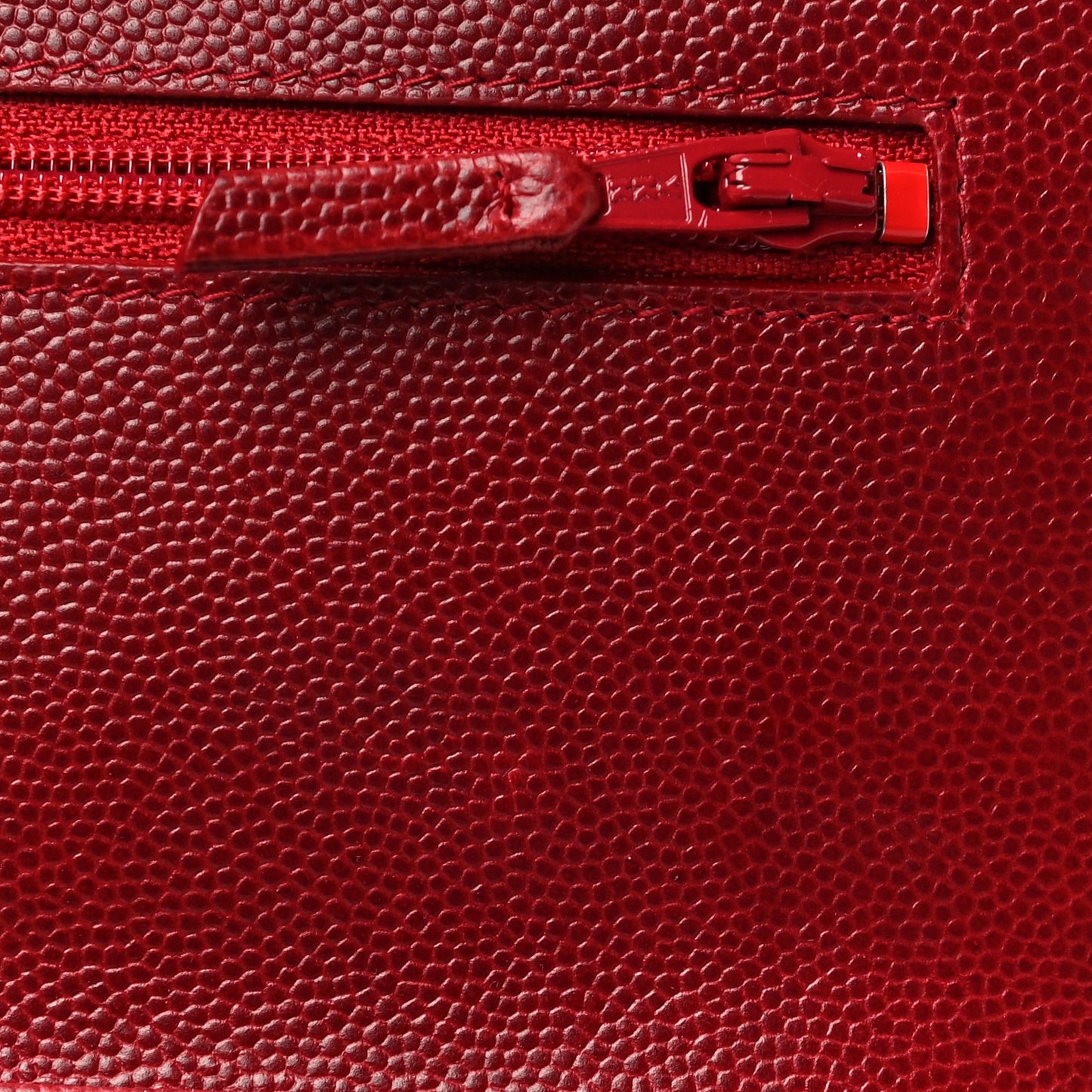 Caviar Quilted Wallet On Chain WOC Dark Red