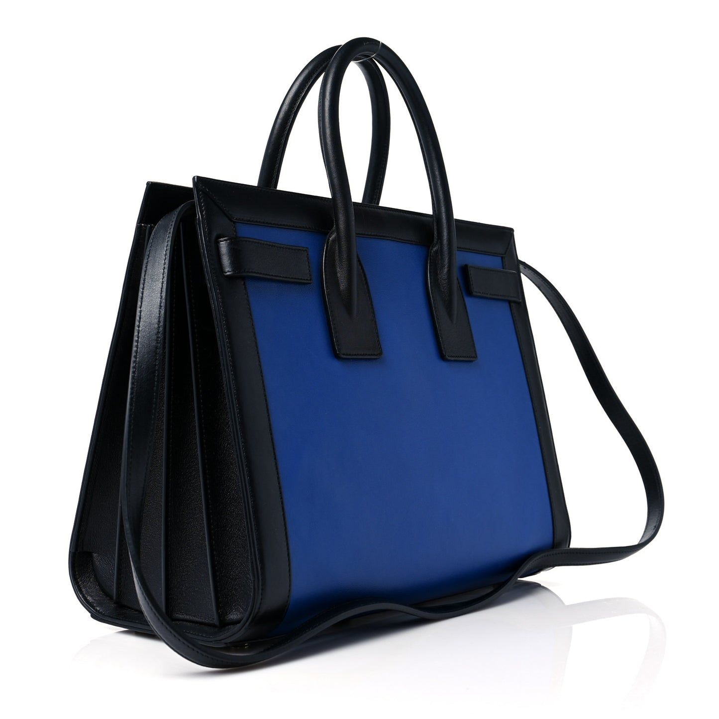 Calfskin Bi-Color Small Sac De Jour Royal Blue Black