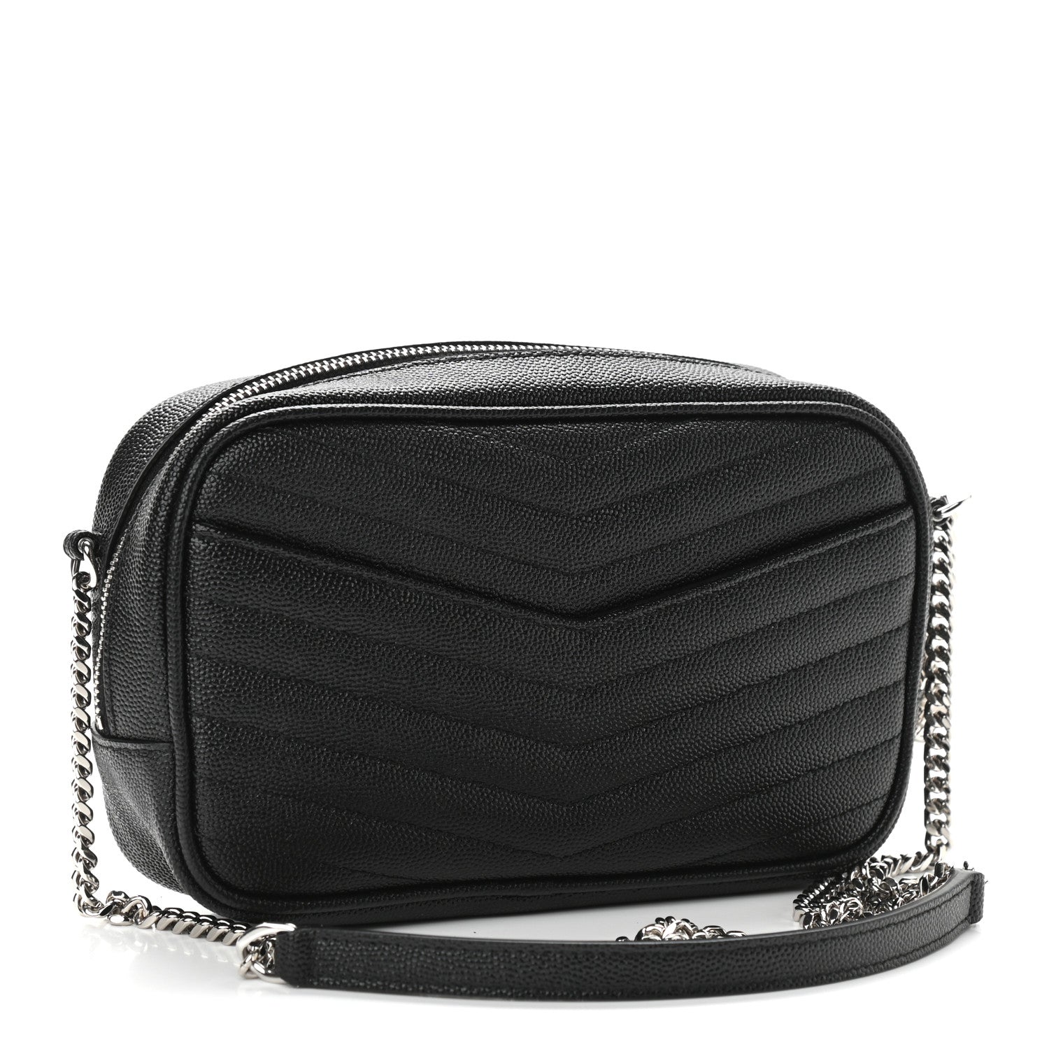 Saint Laurent Grain De Poudre Matelasse Monogram Mini Lou Camera Bag Black 3 of 10