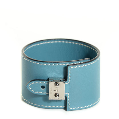 Hermes Chamonix Vegas Lock Wide Cuff Blue Jean 1 of 5