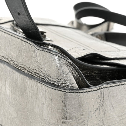 Proenza Schouler Metallic Paper Lambskin Medium PS1 Plus Zip Satchel Gun Metal 15 of 19
