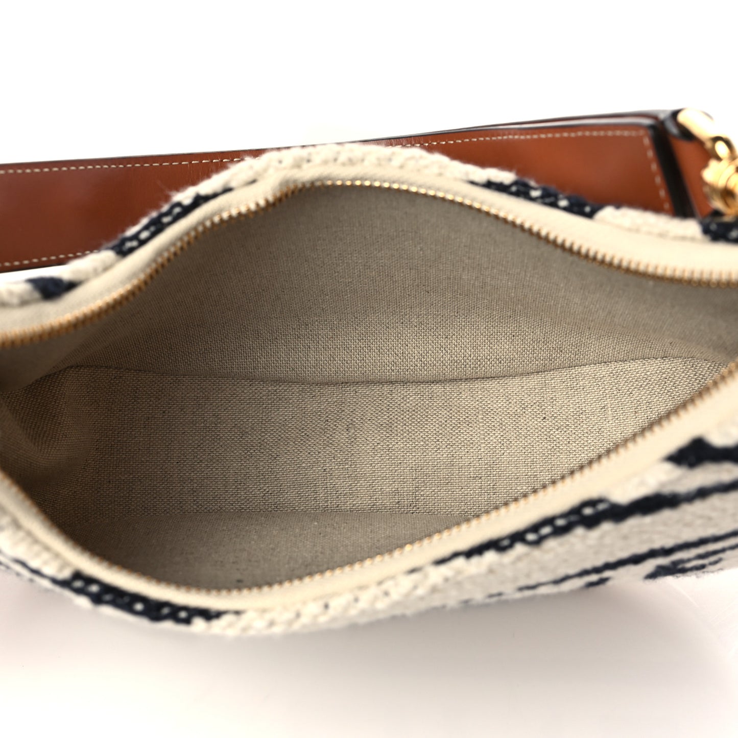 Textile Medium Ava Shoulder Bag White Black