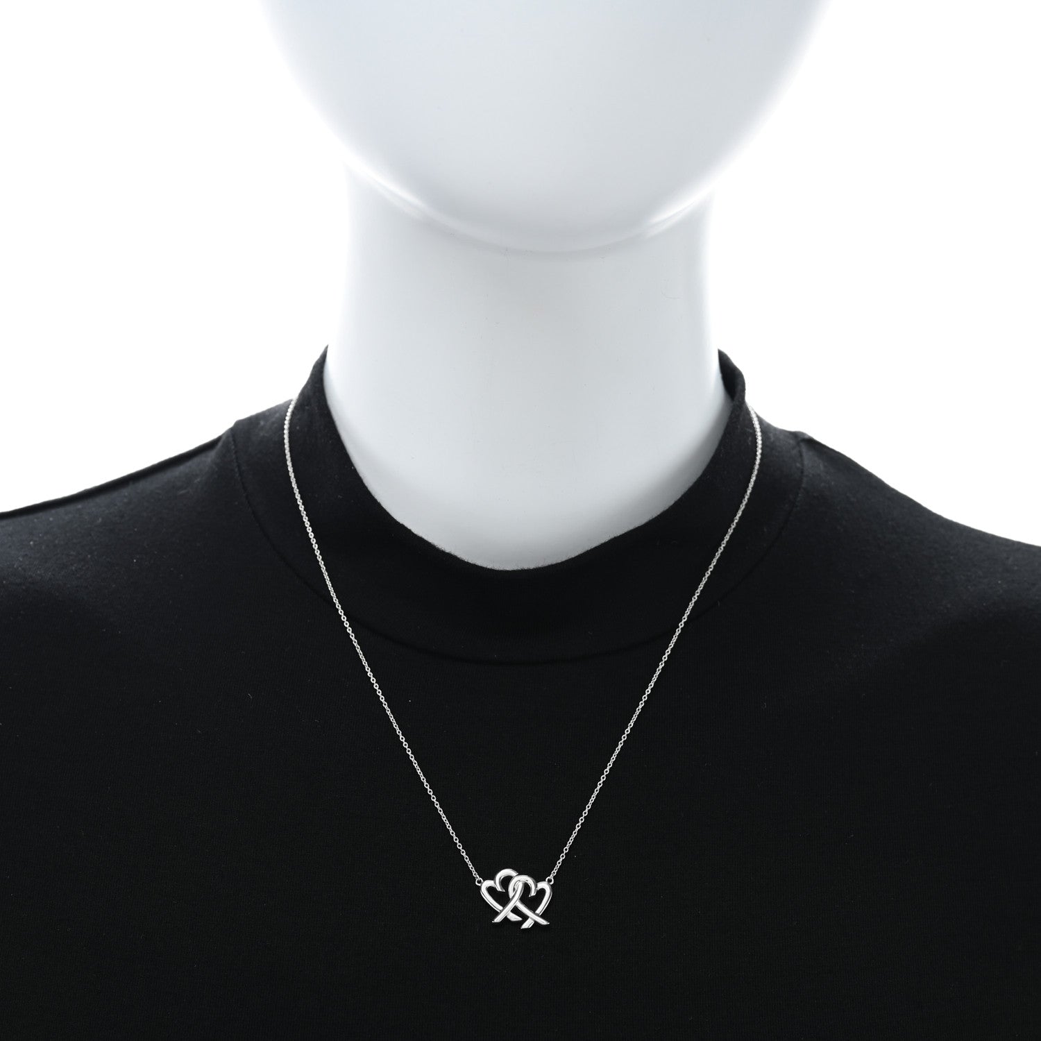 Tiffany Sterling Silver Paloma Picasso Double Loving Heart Pendant Necklace 3 of 4