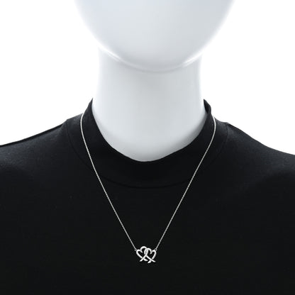 Tiffany Sterling Silver Paloma Picasso Double Loving Heart Pendant Necklace 3 of 4