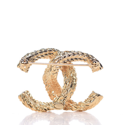 Chanel Crystal CC Brooch Gold 3 of 5