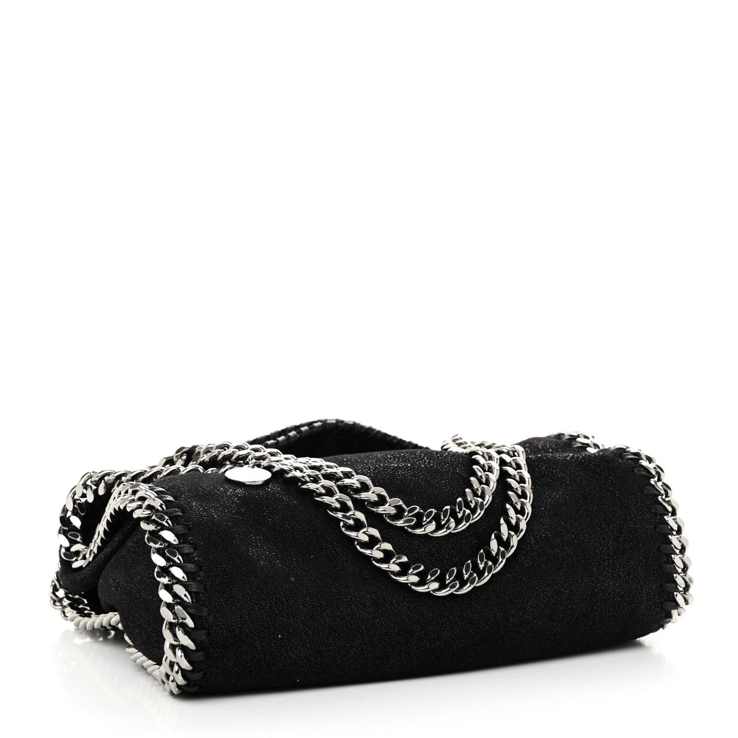 Stella McCartney Shaggy Deer Mini Falabella Fold Over Tote Black 4 of 9