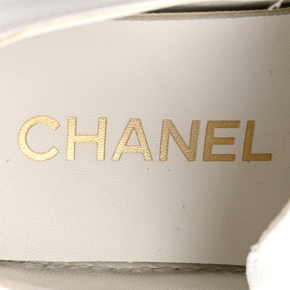 Chanel Lambskin Quilted Womens CC Stroll Sneakers 36 White 8 of 11