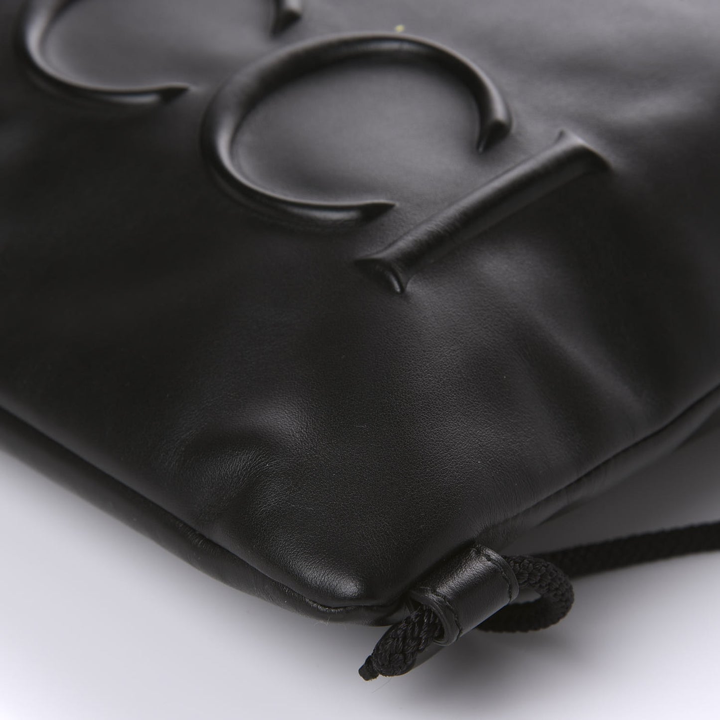 Calfskin Small GucciGhost Drawstring Backpack Black