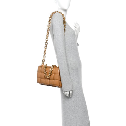 Bottega Veneta Lambskin Maxi Intreccio Padded Chain Cassette Crossbody Bag Caramel 2 of 10