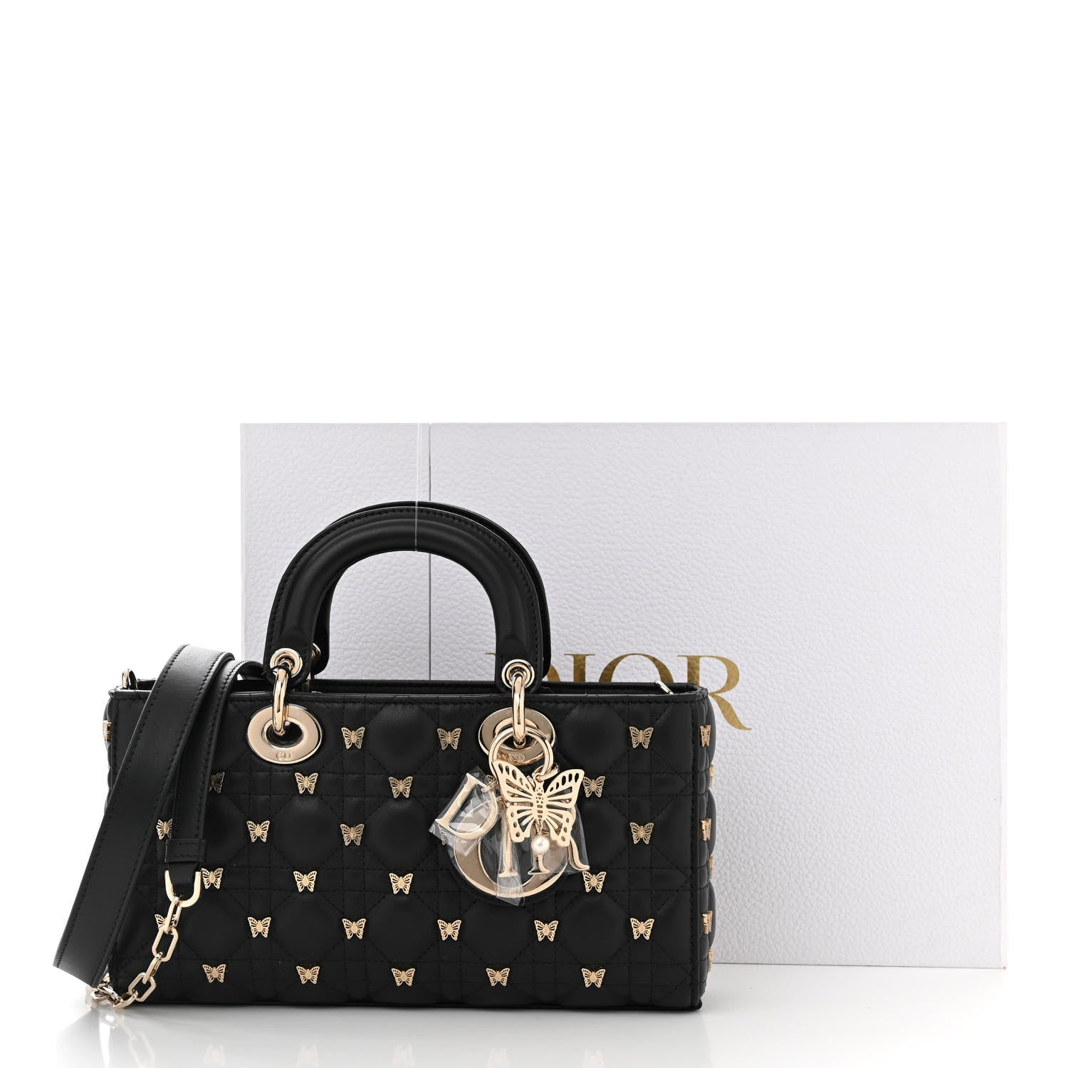Christian Dior Lambskin Butterfly Cannage Lady D-Joy Black 10 of 10