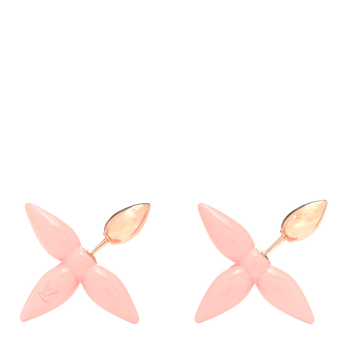 Resin Louisette By Night Earrings Gold Pink
