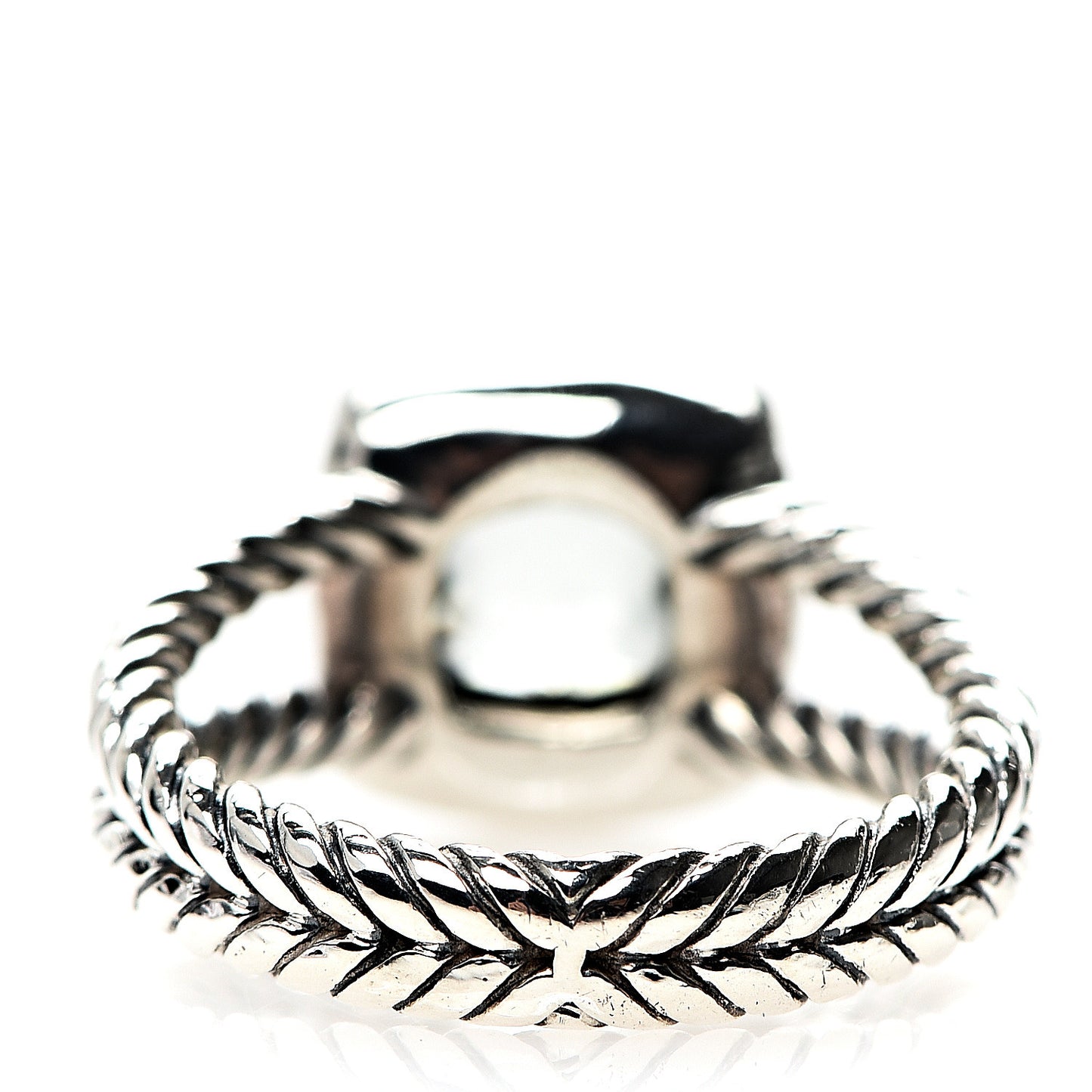 Sterling Silver Diamond Prasiolite 7mm Petite Albion Ring 52 6