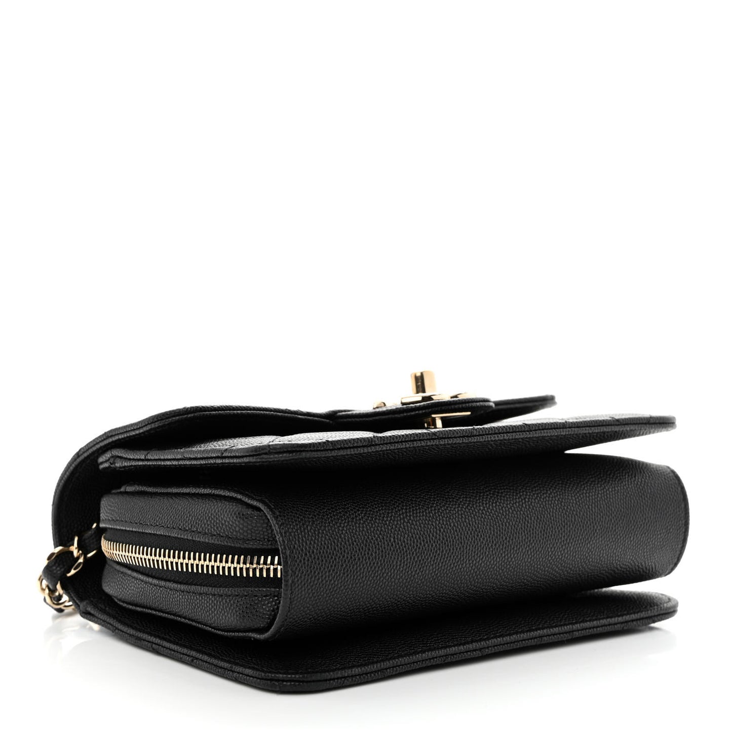 Caviar Quilted Like A Wallet Flap Black