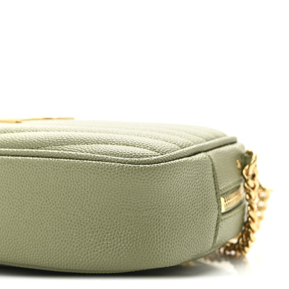 Saint Laurent Grain De Poudre Matelasse Monogram Mini Lou Camera Bag Pistachio 10 of 11