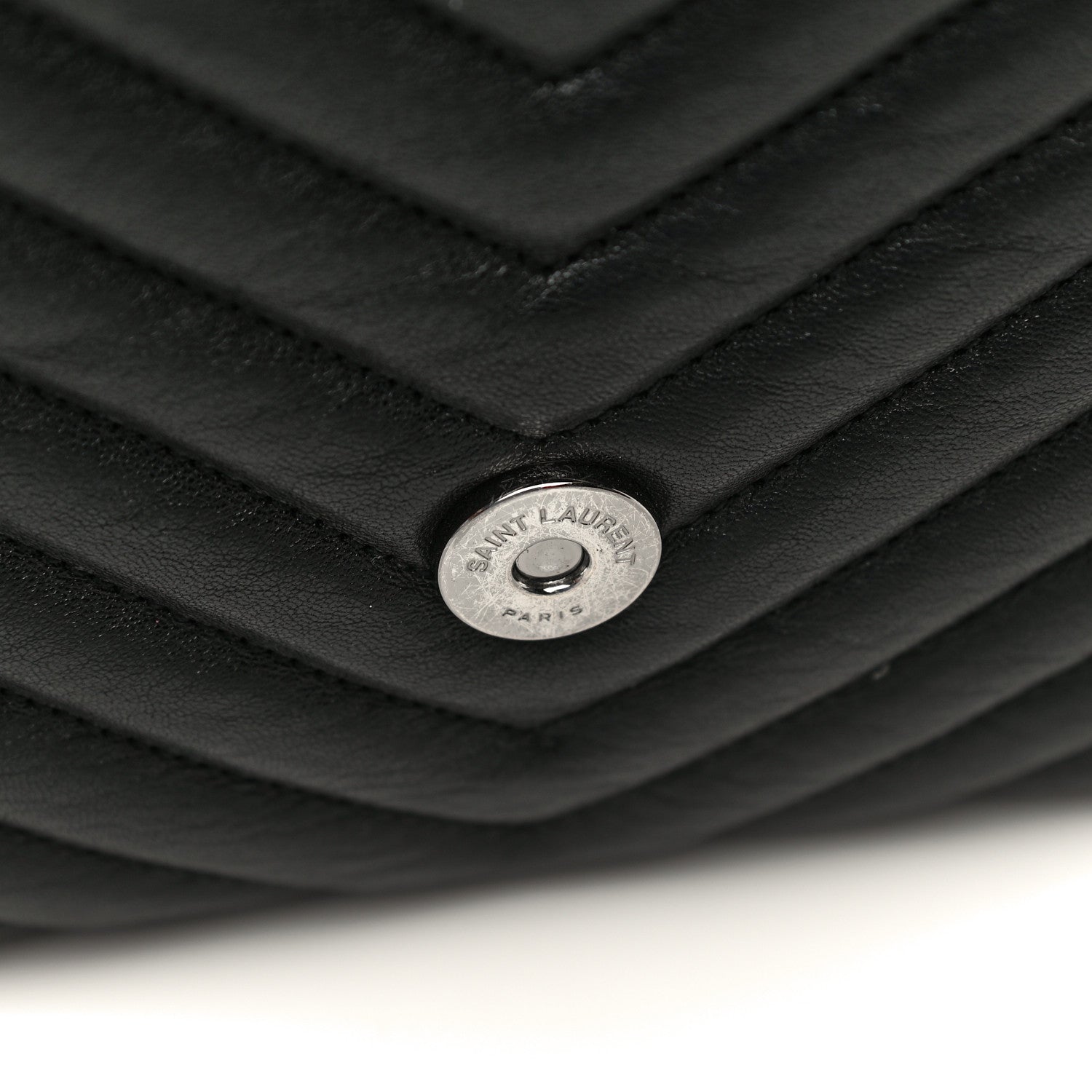 Saint Laurent Sheepskin Matelasse Chevron Monogram Medium College Bag Black 15 of 21