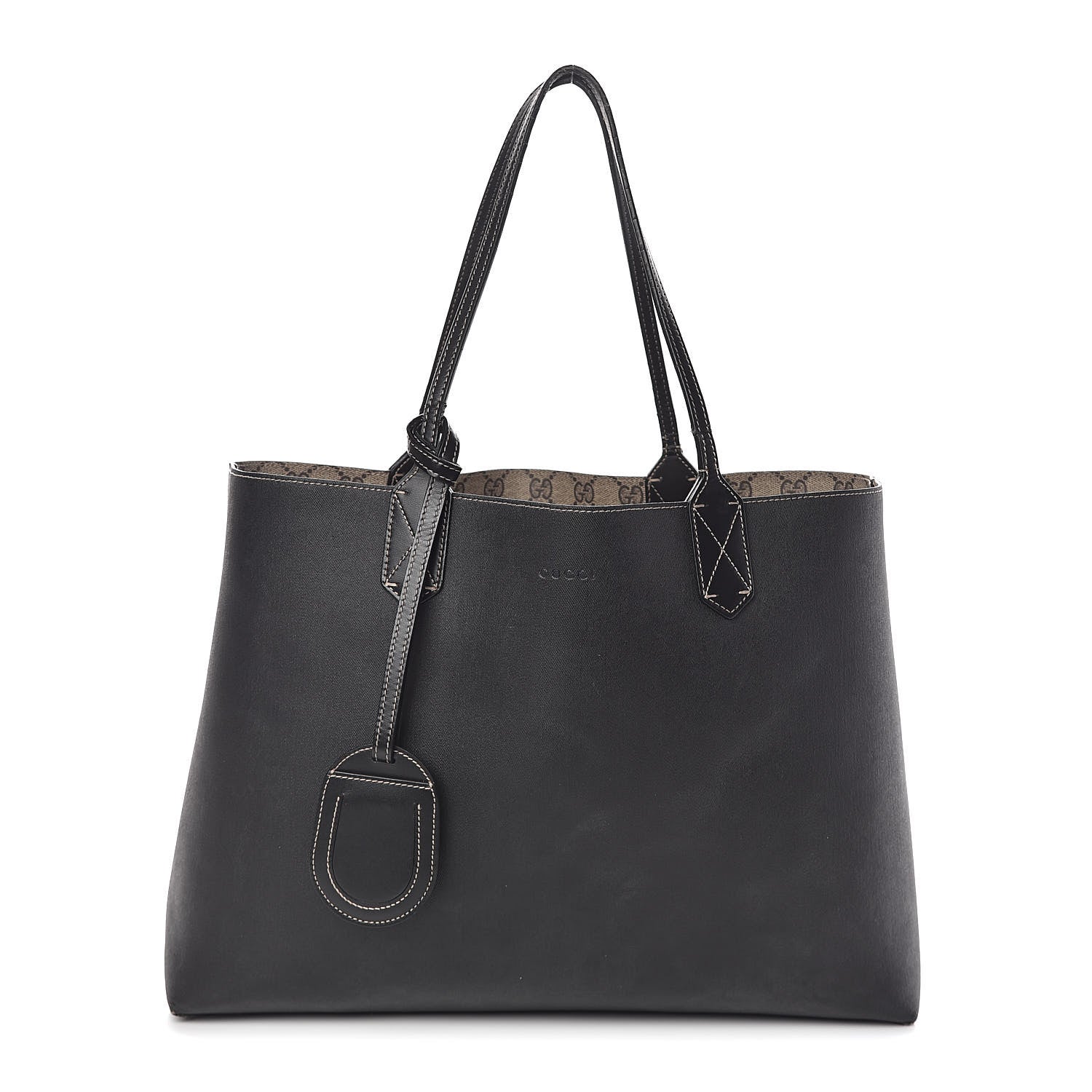 Gucci Calfskin GG Supreme Monogram Medium Reversible Tote Black 4 of 17