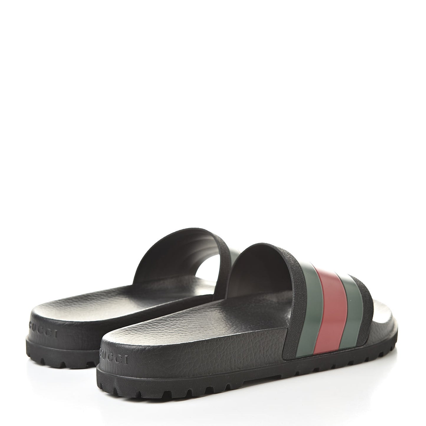Rubber Web Mens Lug Sole Slide Sandals 9 Black Green Red